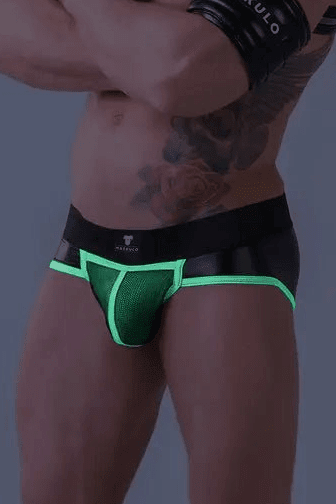 Youngero Classic. Open Rear Briefs. Green Neon - MBR150-Y1 - www.maskulo.berlin - Local store