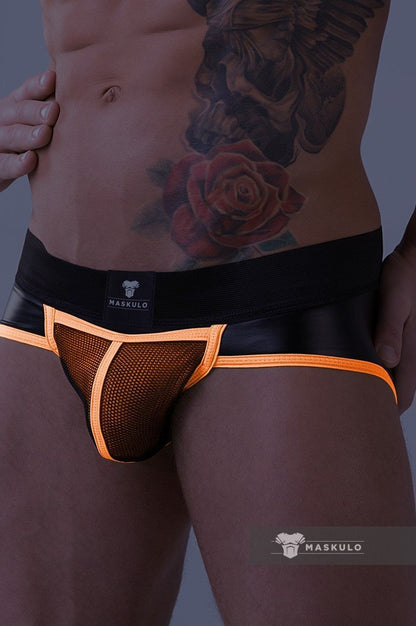 Youngero Classic. Open Rear Briefs. Orange Neon - MBR147-Y1 2 - www.maskulo.berlin Local City Store