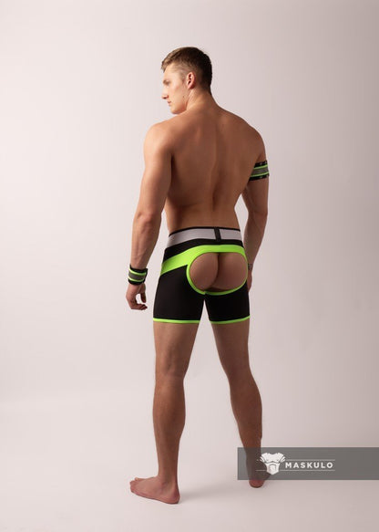 Youngero Classic. Open Rear Shorts. Green Neon - MSH206-Y1 - www.maskulo.berlin - Local store