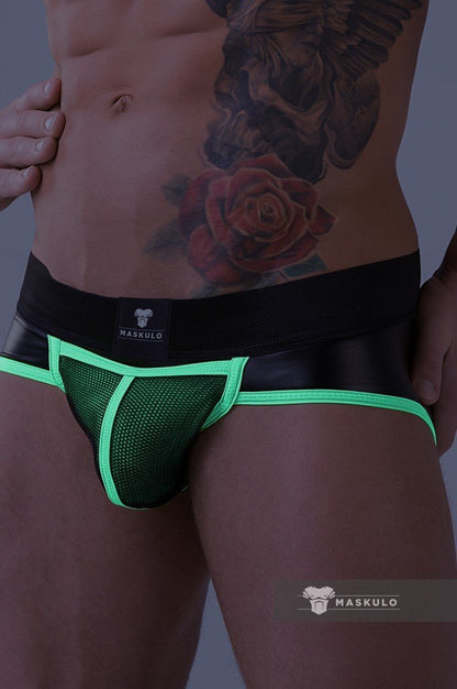 Youngero Classic. Regular Rear Briefs. Green Neon - MBR157-Y1 4 - www.maskulo.berlin Local City Store