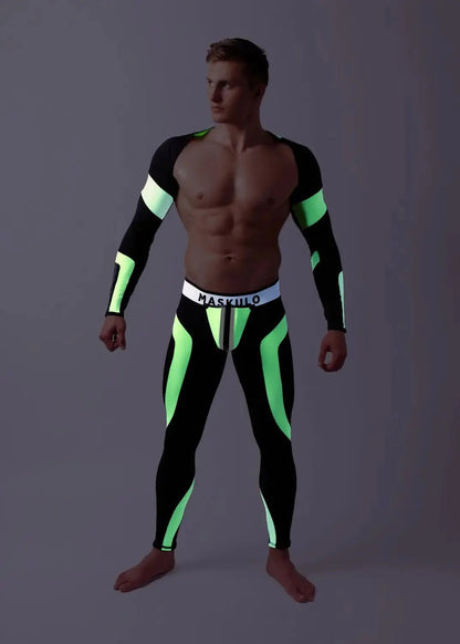 Youngero Classic. Regular Rear Leggings. Green Neon - MLG151-Y1 - www.maskulo.berlin - Local store