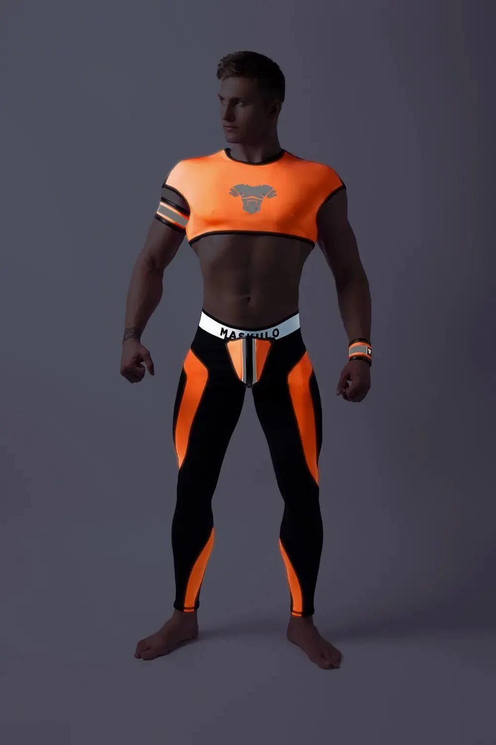Youngero Classic. Regular Rear Leggings. Orange Neon - MLG148-Y1 - www.maskulo.berlin - Local store