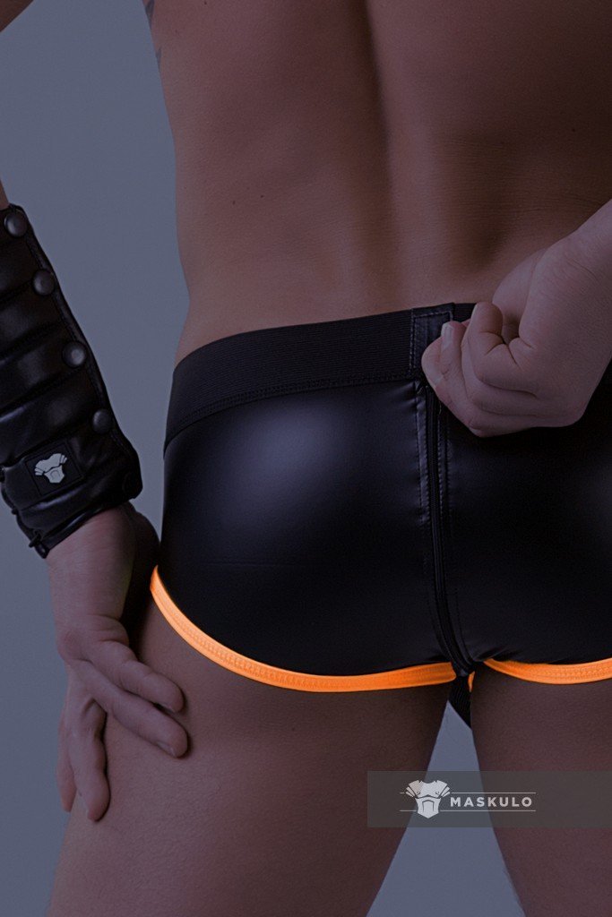 Youngero Classic. Zip-Rear Briefs. Orange Neon - MBR161-Y1 5 - www.maskulo.berlin Local City Store