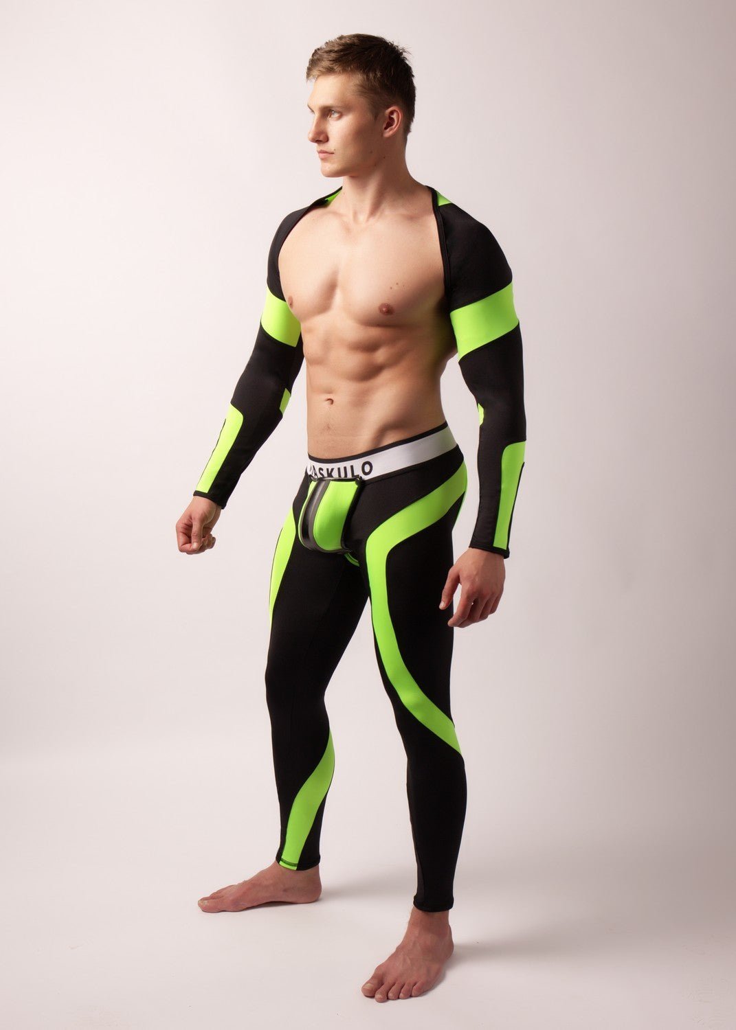 Youngero Classic. Zip-Rear Leggings. Green Neon - MLG159-Y1 2 - www.maskulo.berlin Local City Store