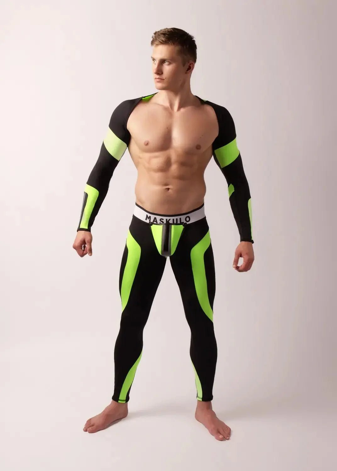 Youngero Classic. Zip-Rear Leggings. Green Neon - MLG159-Y1 10 - www.maskulo.berlin Local City Store