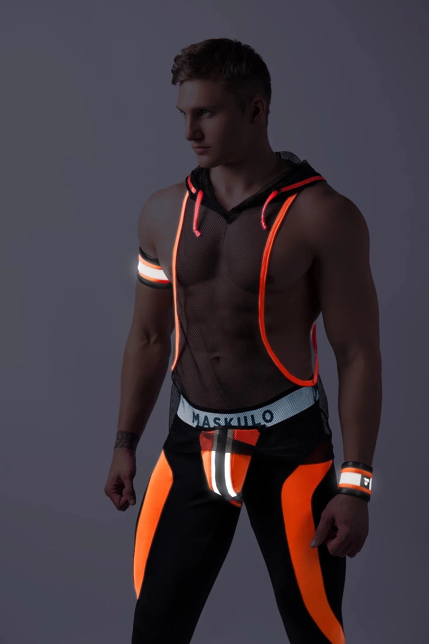 Youngero Classic. Zip-Rear Leggings. Orange Neon - MLG156-Y1 - www.maskulo.berlin - Local store