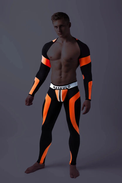 Youngero Classic. Zip-Rear Leggings. Orange Neon - MLG156-Y1 - www.maskulo.berlin - Local store