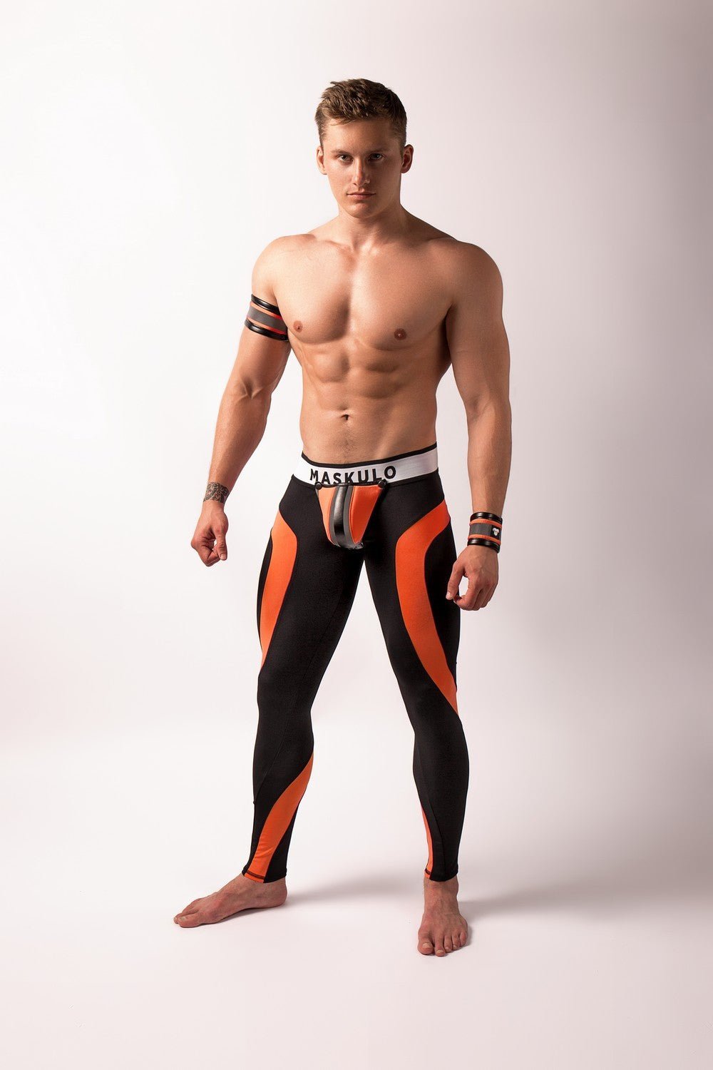 Youngero Classic. Zip-Rear Leggings. Orange Neon - MLG156-Y1 - www.maskulo.berlin - Local store