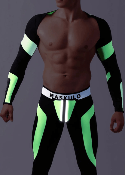Youngero Classic. Crop Top. Long Sleeves. Green Neon