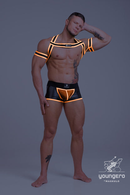 Youngero. Elastic Harness with Biceps Bands. Green Neon - MHR150-Y1 - www.maskulo.berlin - Local store