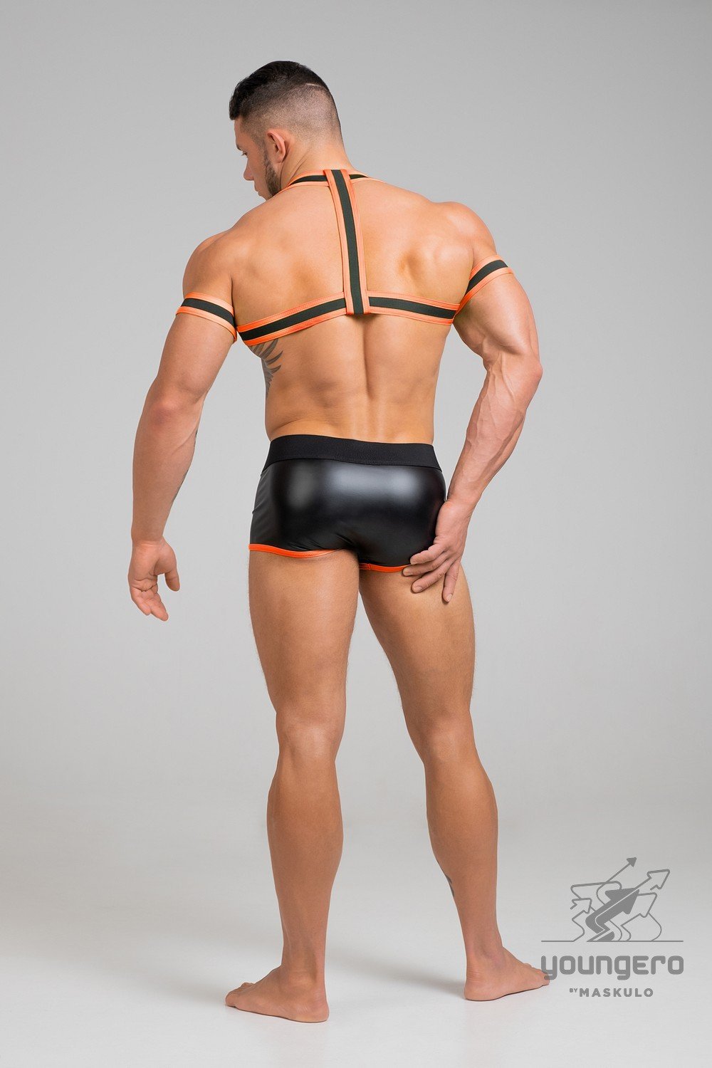 Youngero. Elastic Harness with Biceps Bands. Green Neon - MHR150-Y1 - www.maskulo.berlin - Local store