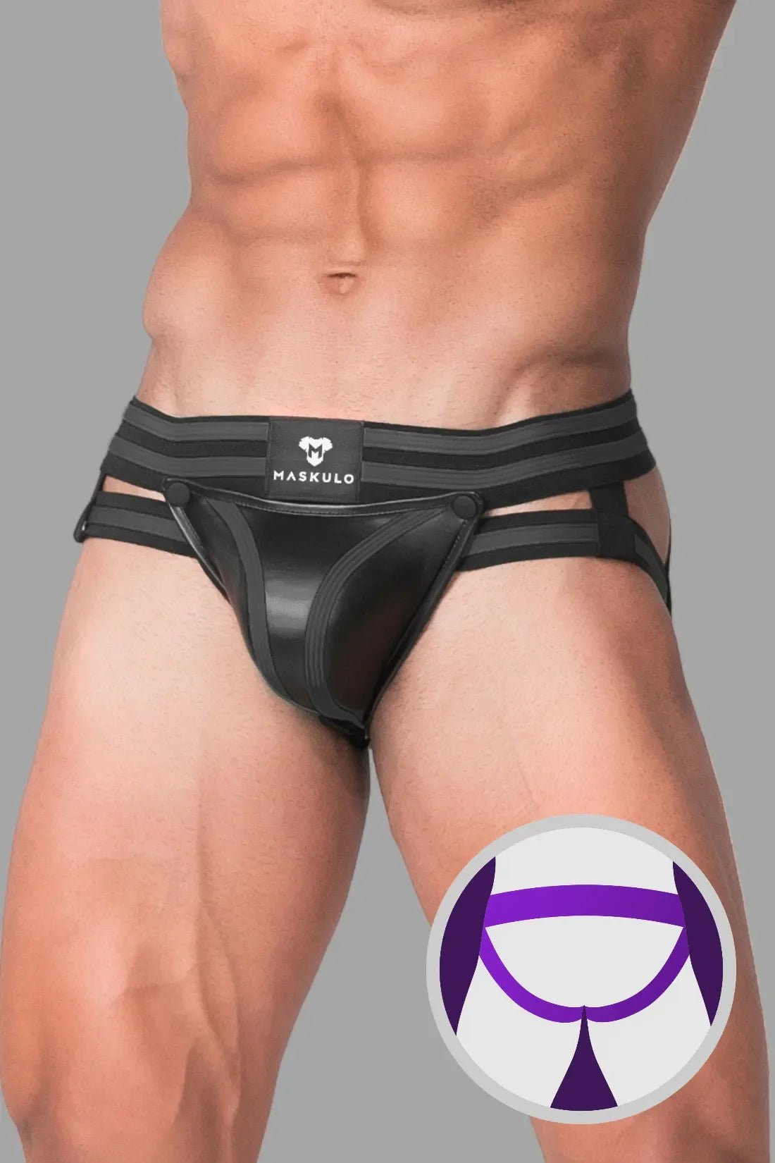 Youngero Gen Y Fetish Jockstrap. Codpiece. Black Shine - MJS198-Y1 - www.maskulo.berlin - Local store