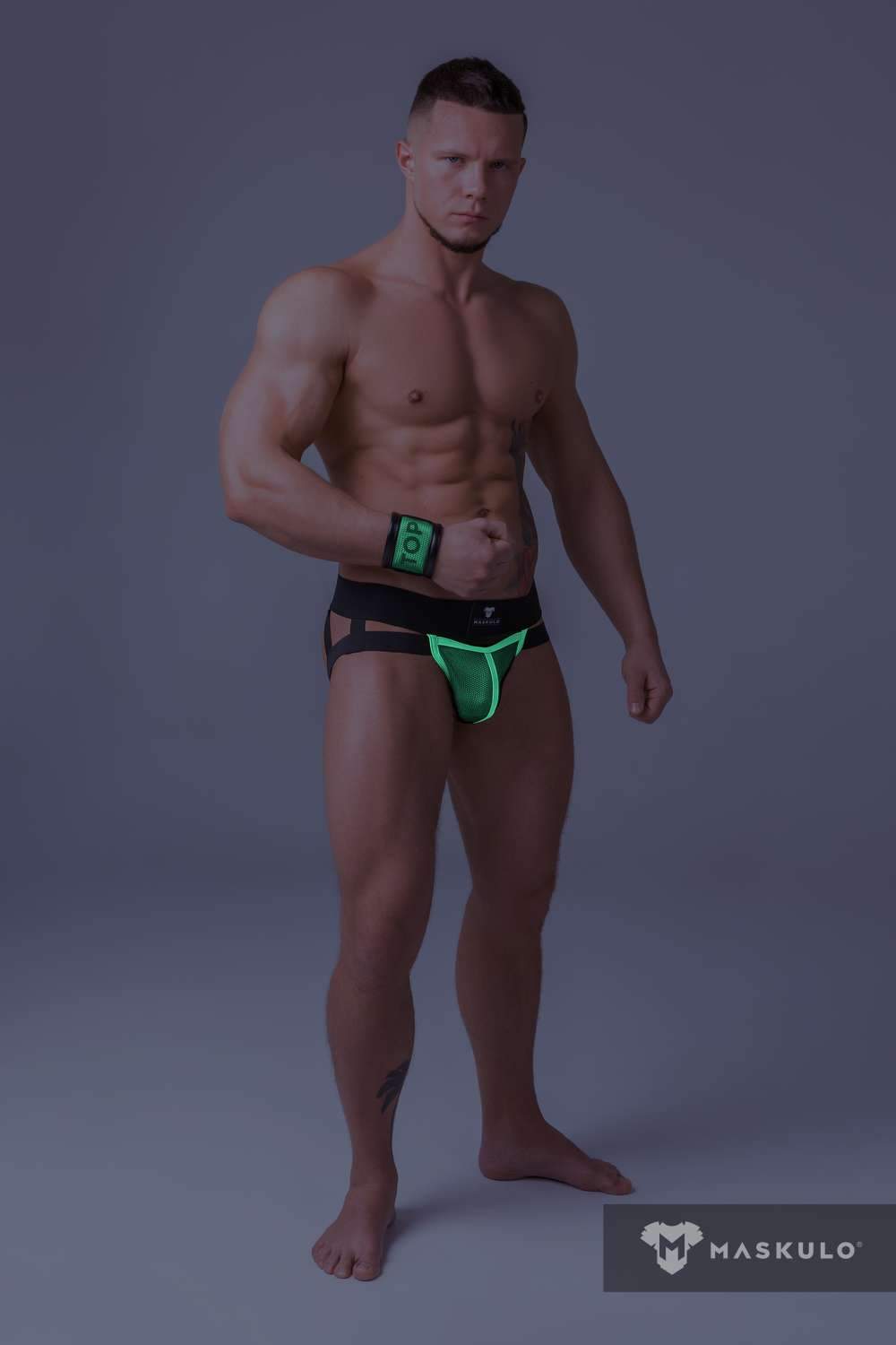 Youngero. Jockstrap. Mesh Codpiece. Neon Green - MJS164-Y1 - www.maskulo.berlin - Local store