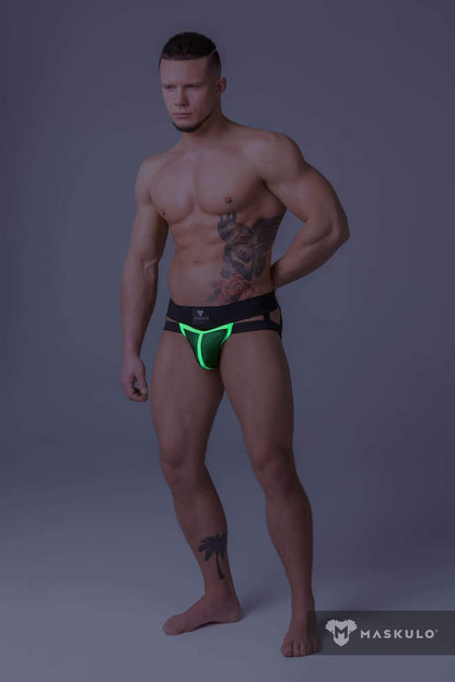 Youngero. Jockstrap. Mesh Codpiece. Neon Green - MJS164-Y1 - www.maskulo.berlin - Local store