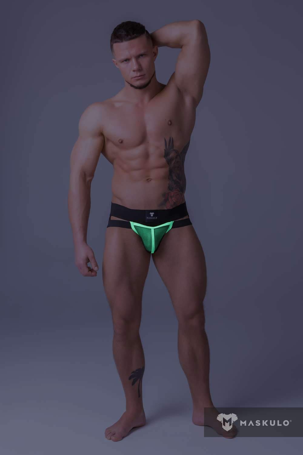 Youngero. Jockstrap. Mesh Codpiece. Neon Green - MJS164-Y1 - www.maskulo.berlin - Local store