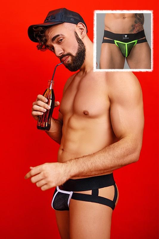 Youngero. Jockstrap. Mesh Codpiece. Neon Orange - MJS161-Y1 9 - www.maskulo.berlin Local City Store