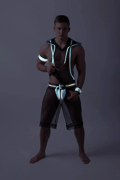 Youngero Classic. Mesh Shorts. White Neon