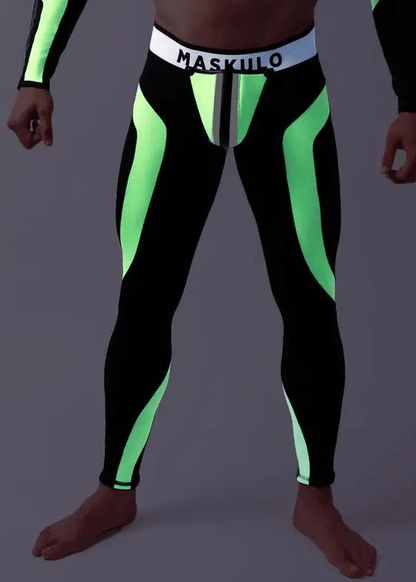 Youngero Classic. Regular Rear Leggings. Green Neon