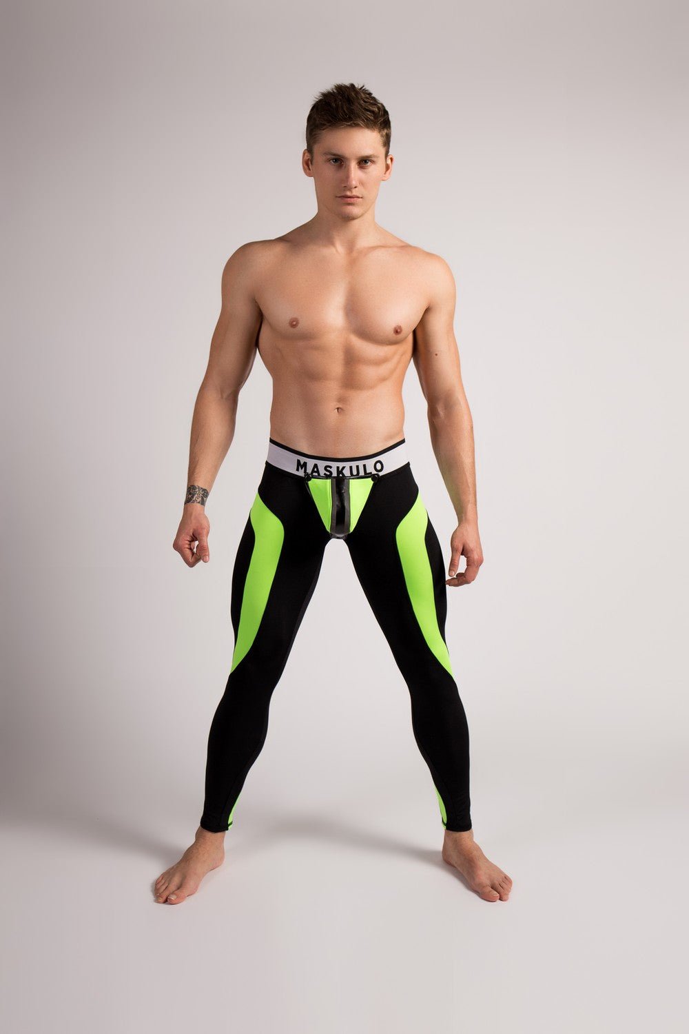 Youngero Classic. Regular Rear Leggings. Green Neon