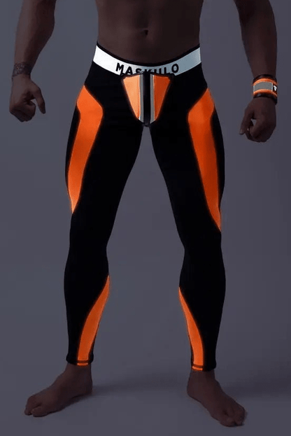 Youngero Classic. Regular Rear Leggings. Orange Neon