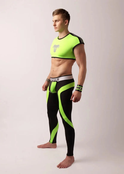Youngero Classic. Zip-Rear Leggings. Green Neon