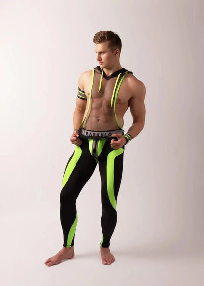 Youngero Classic. Zip-Rear Leggings. Green Neon