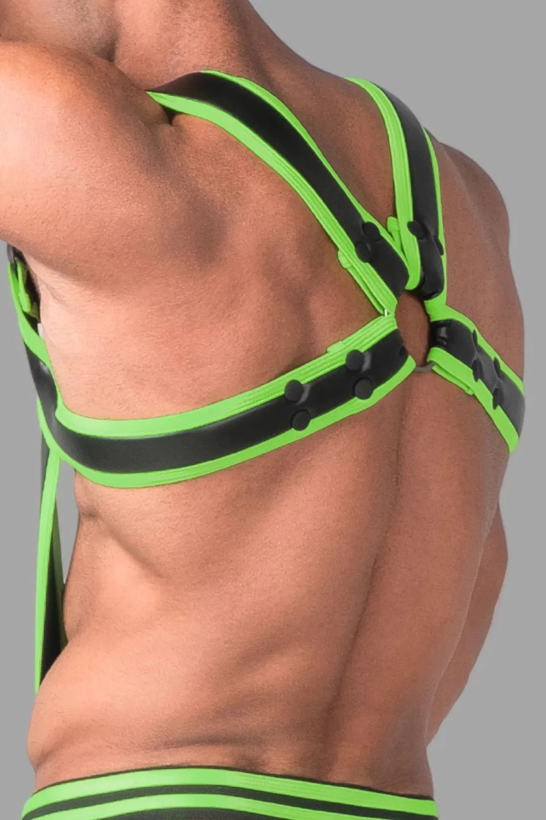 Youngero. Men's Body Harness. Black & Green Neon - MHR102 - Y5 - www.maskulo.berlin - Local store