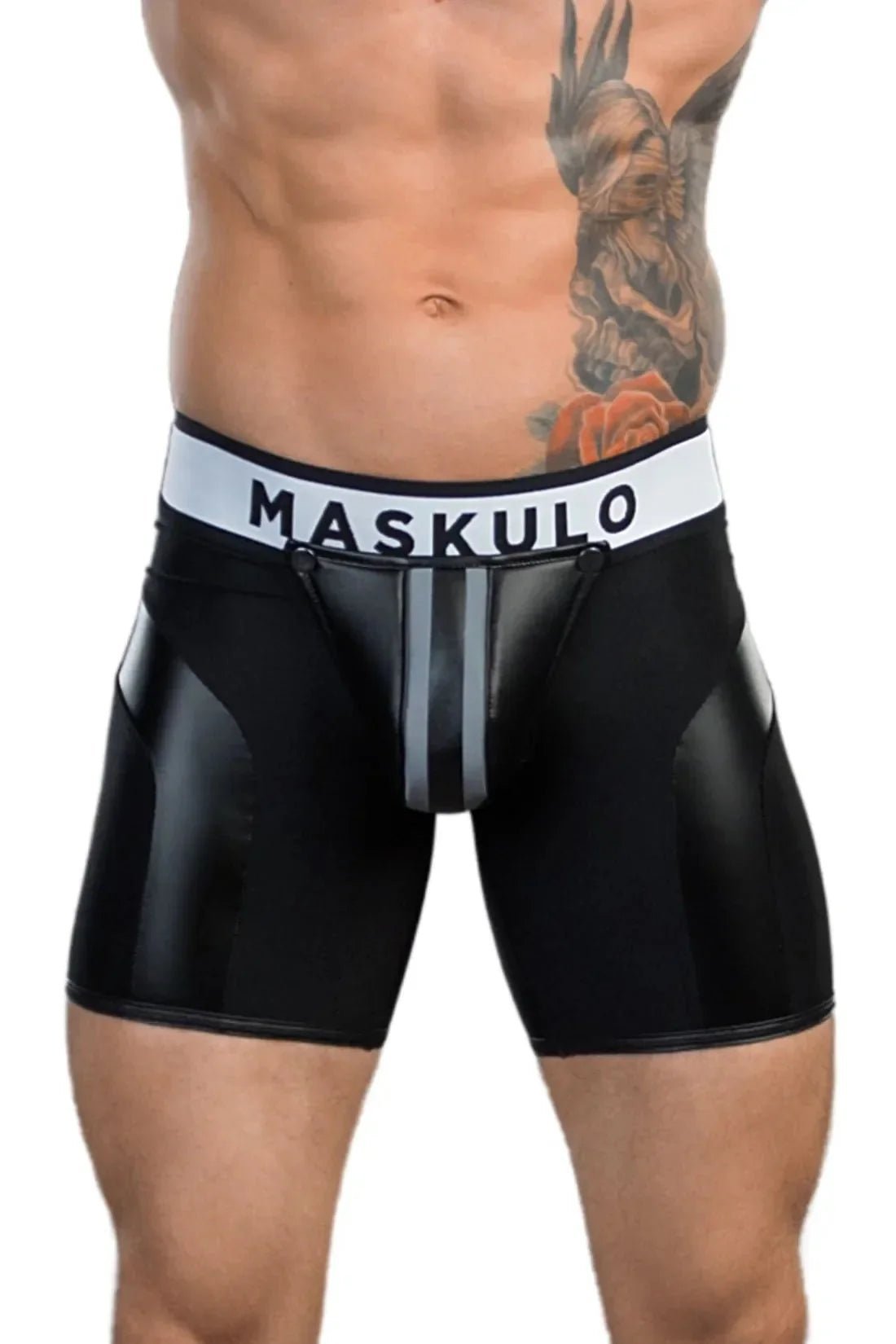 Youngero. Men's Cycling Shorts. Codpiece. Open Rear. Black - MSH116-Y1 6 - www.maskulo.berlin Local City Store
