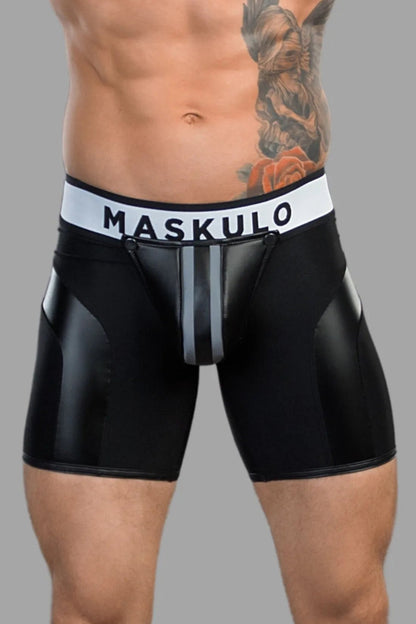 Youngero. Men's Fetish Cycling Shorts. Codpiece. Zipped Rear. Black - MSH118-Y1 3 - www.maskulo.berlin Local City Store
