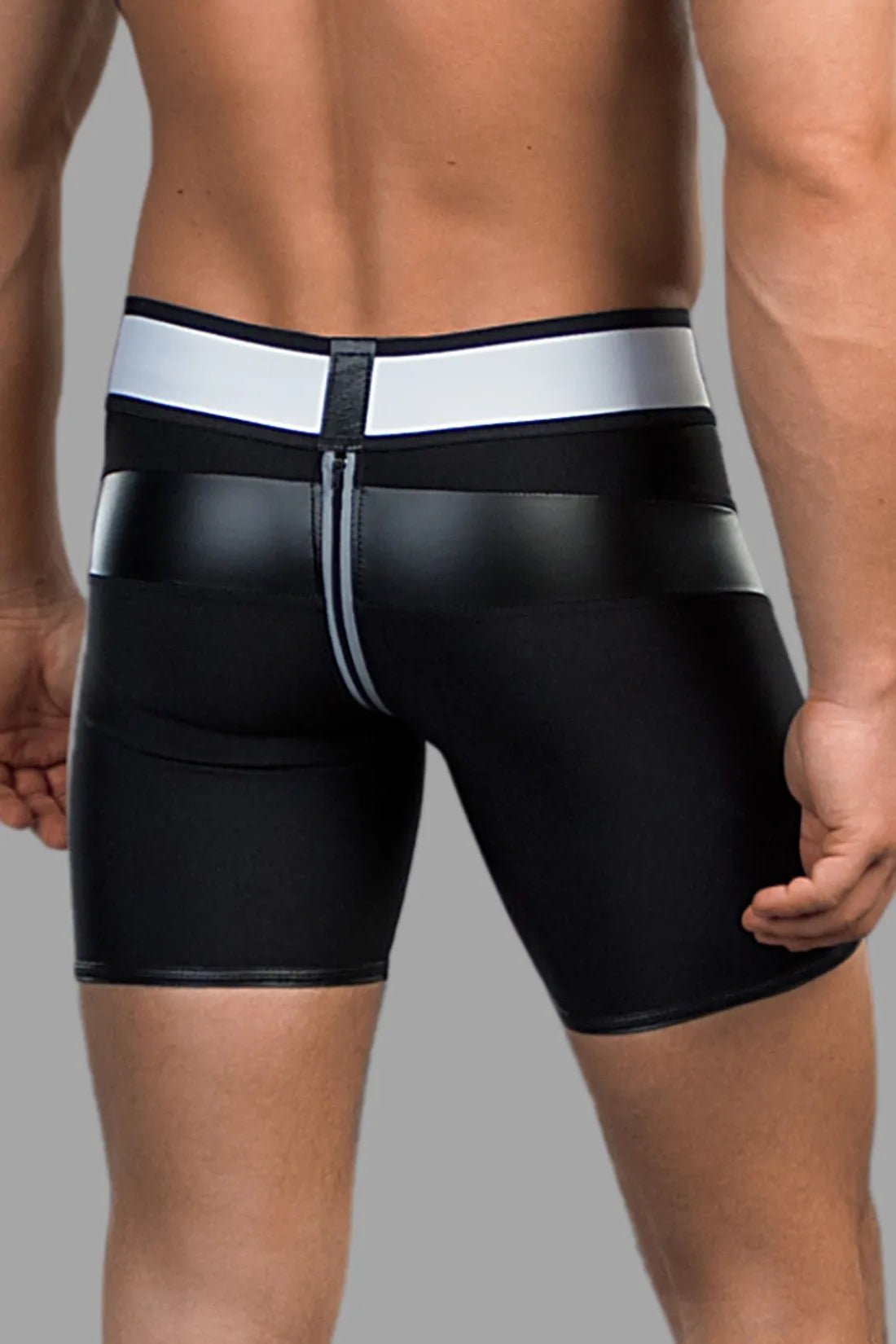 Youngero. Men's Fetish Cycling Shorts. Codpiece. Zipped Rear. Black - MSH118-Y1 4 - www.maskulo.berlin Local City Store