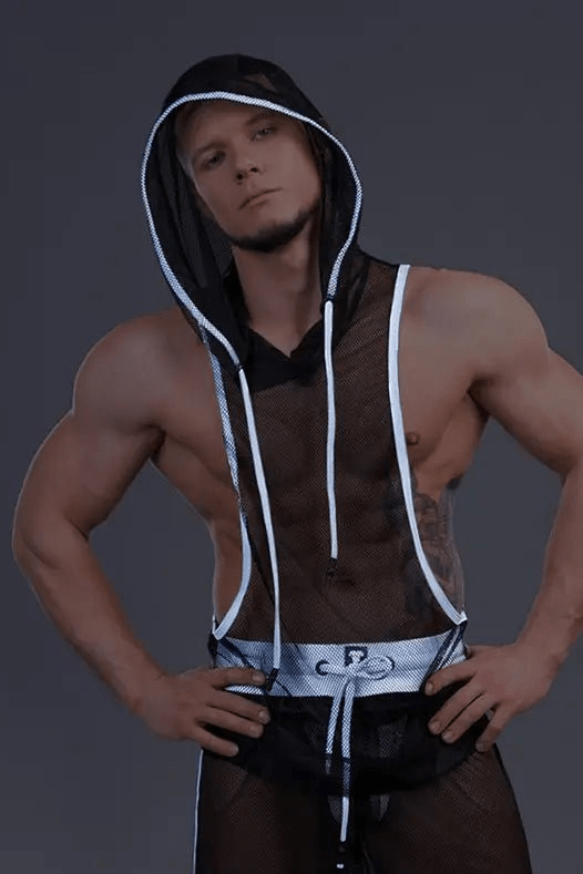 Youngero Classic. Mesh Hoodie Top. White