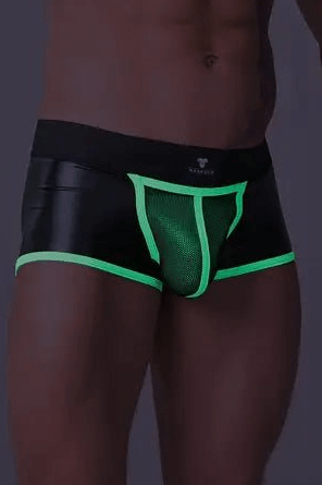 Youngero Classic. Open Rear Trunk Shorts. Green Neon